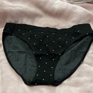 Victoria's Secret Black and Gray Polka Dot Briefs